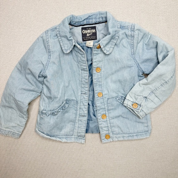 OshKosh B'gosh Other - OshKosh B'gosh Light‎ Blue Ruffle Girls Chambray Jacket Size 5T